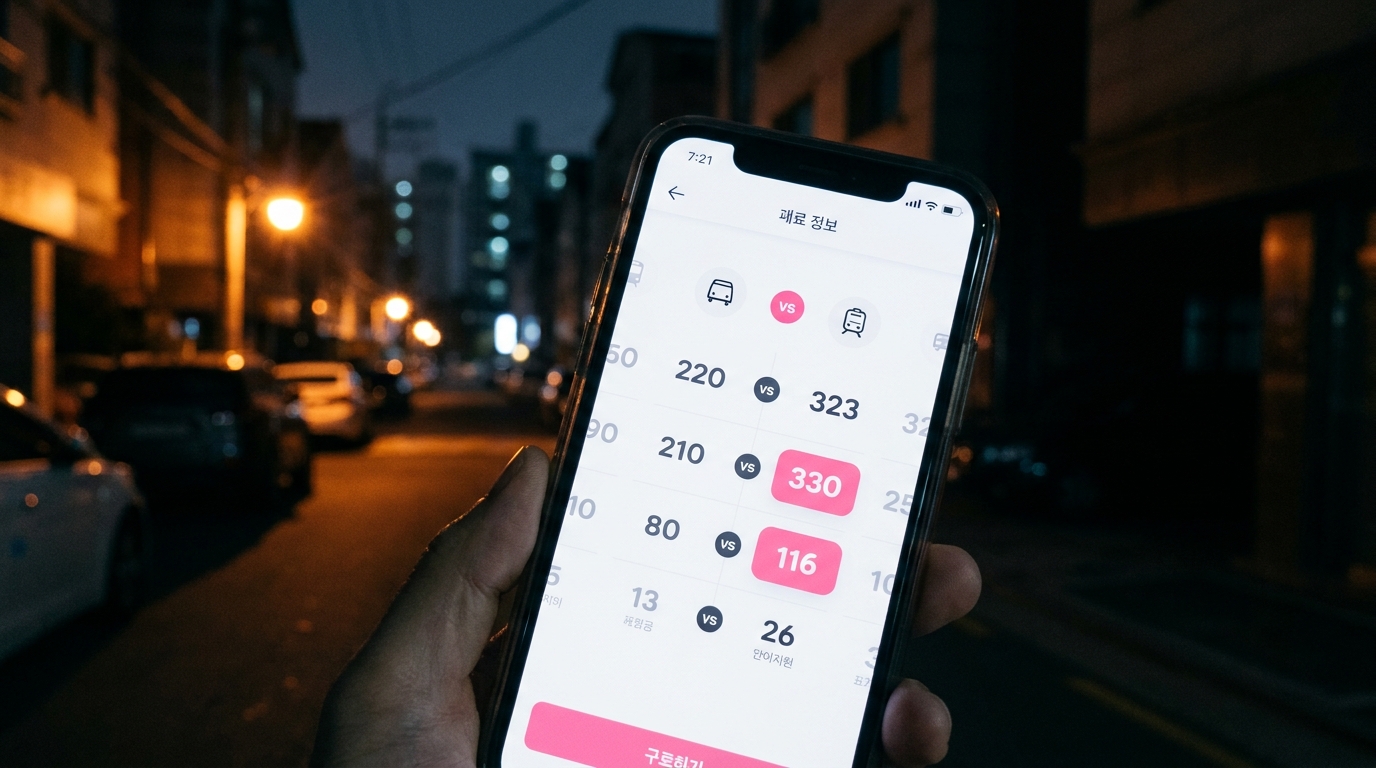 대리비조회 앱 5개 강남역 여의도 8km 예상 요금 비교표