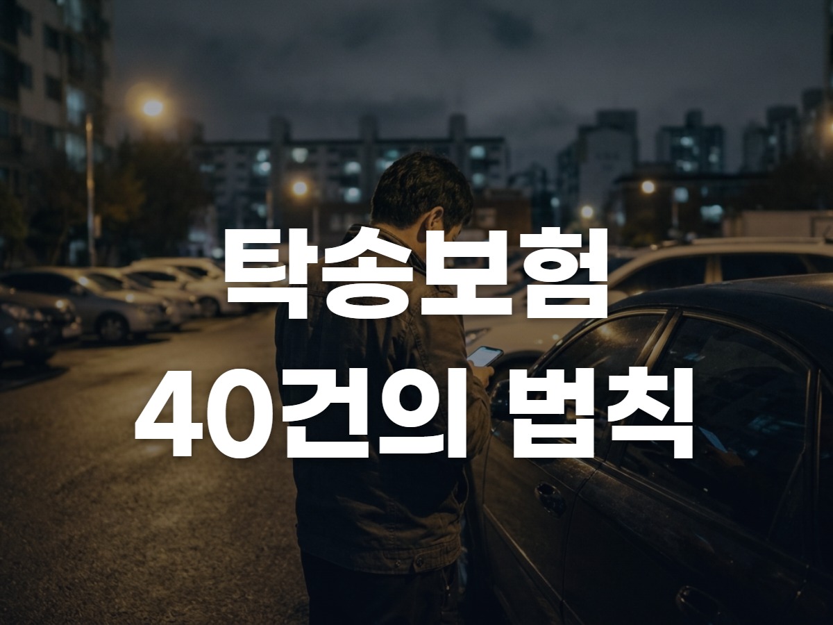 탁송기사보험 건당·월정액 8월 손익 계산법