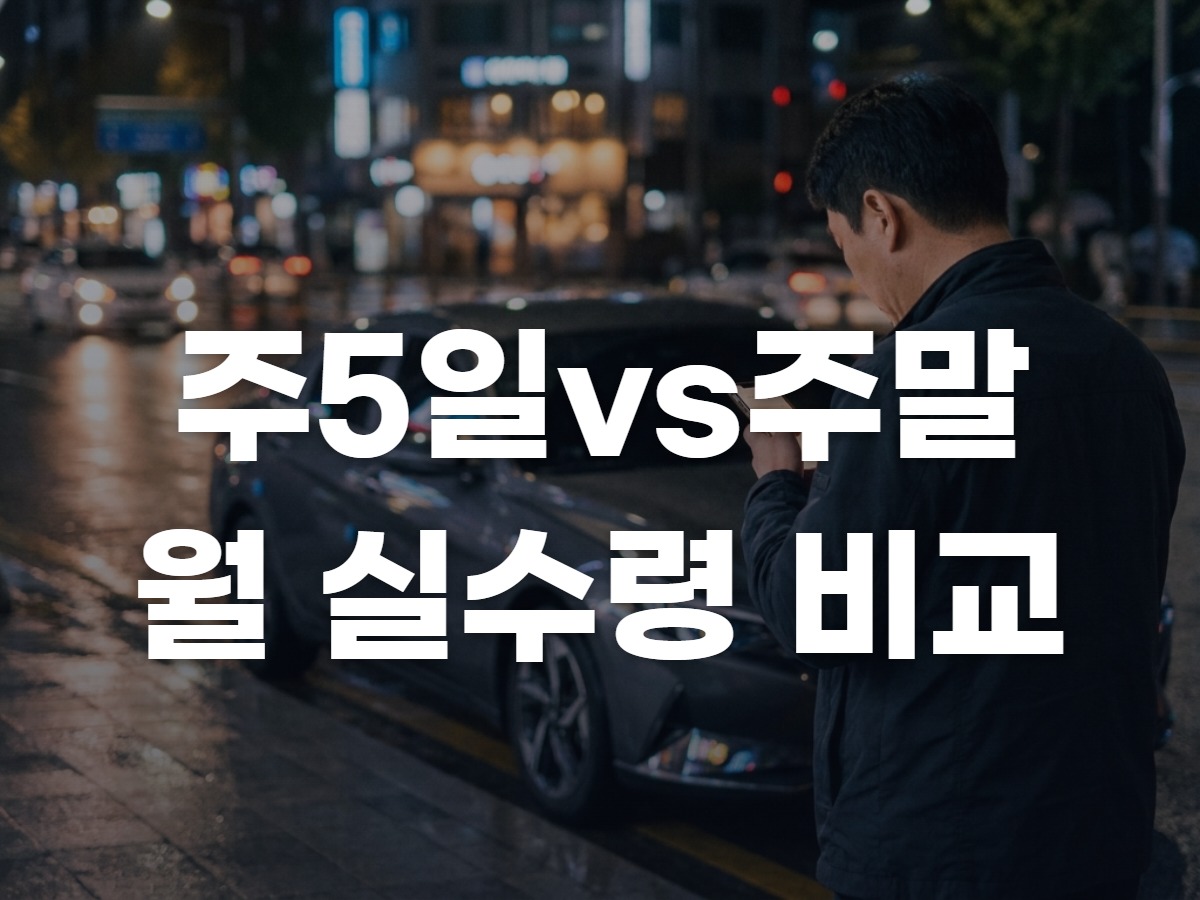 대리기사 수입 주5일 vs 주말만