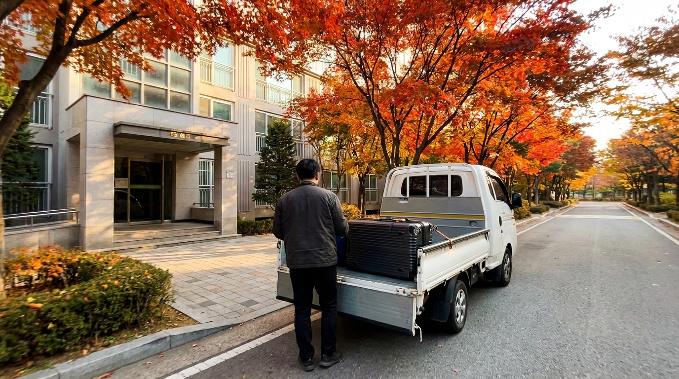 차 없이 탁송기사로 일을 시작하는 신규 기사의 상담 장면 / IMG3_SCENE=면허증과 휴대폰을 테이블에 올려두고 소속사 상담을 받는 손 클로즈업과 체크리스트 느낌의 밝은 구성.